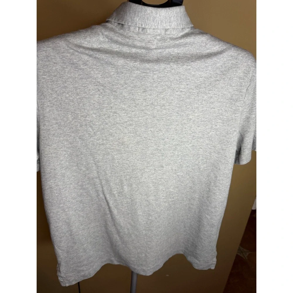 Polo Ralph Lauren Mens Heather Gray Short Sleeve Pony Logo Polo Shirt Large